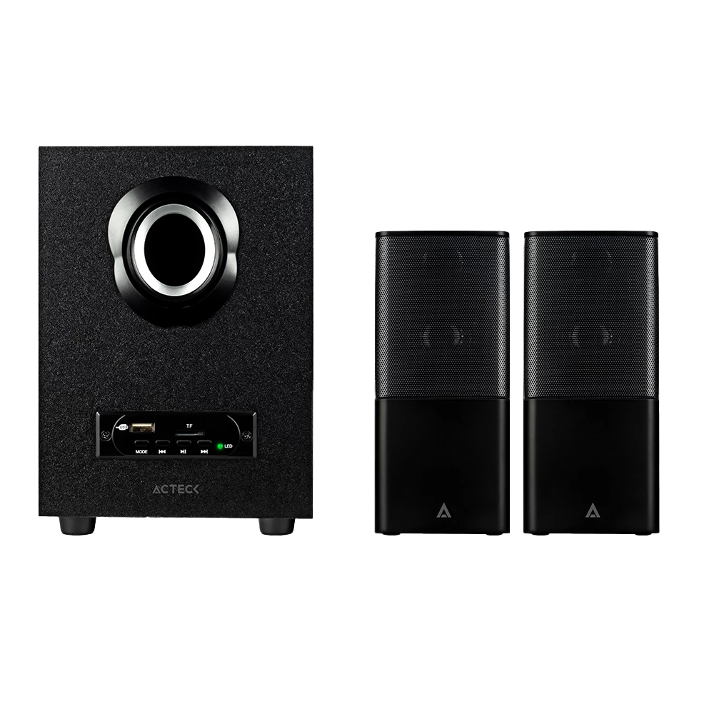 Bocinas 2.1 con Subwoofer | Hear AS480 | 2.1 Ch + Subwoofer Alambrico + Alimentación 110v Bluetooth + 3.5 mm + USB A + MicroSD | Advanced Series Negro