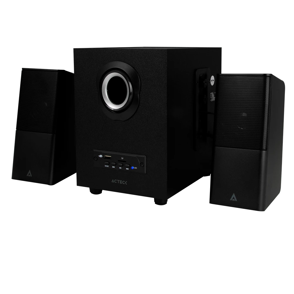 Bocinas 2.1 con Subwoofer | Hear AS480 | 2.1 Ch + Subwoofer Alambrico + Alimentación 110v Bluetooth + 3.5 mm + USB A + MicroSD | Advanced Series Negro