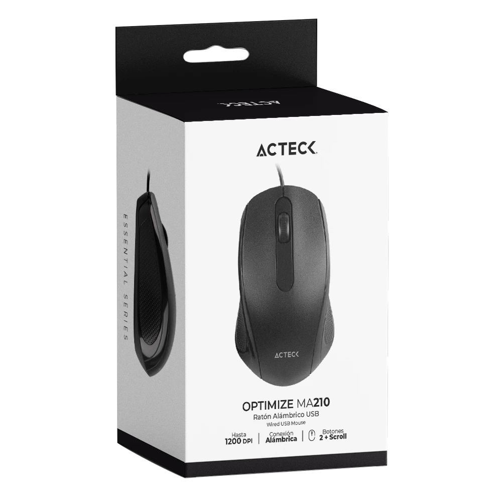 Mouse Estándar Alámbrico | Optimize MA210 | Negro