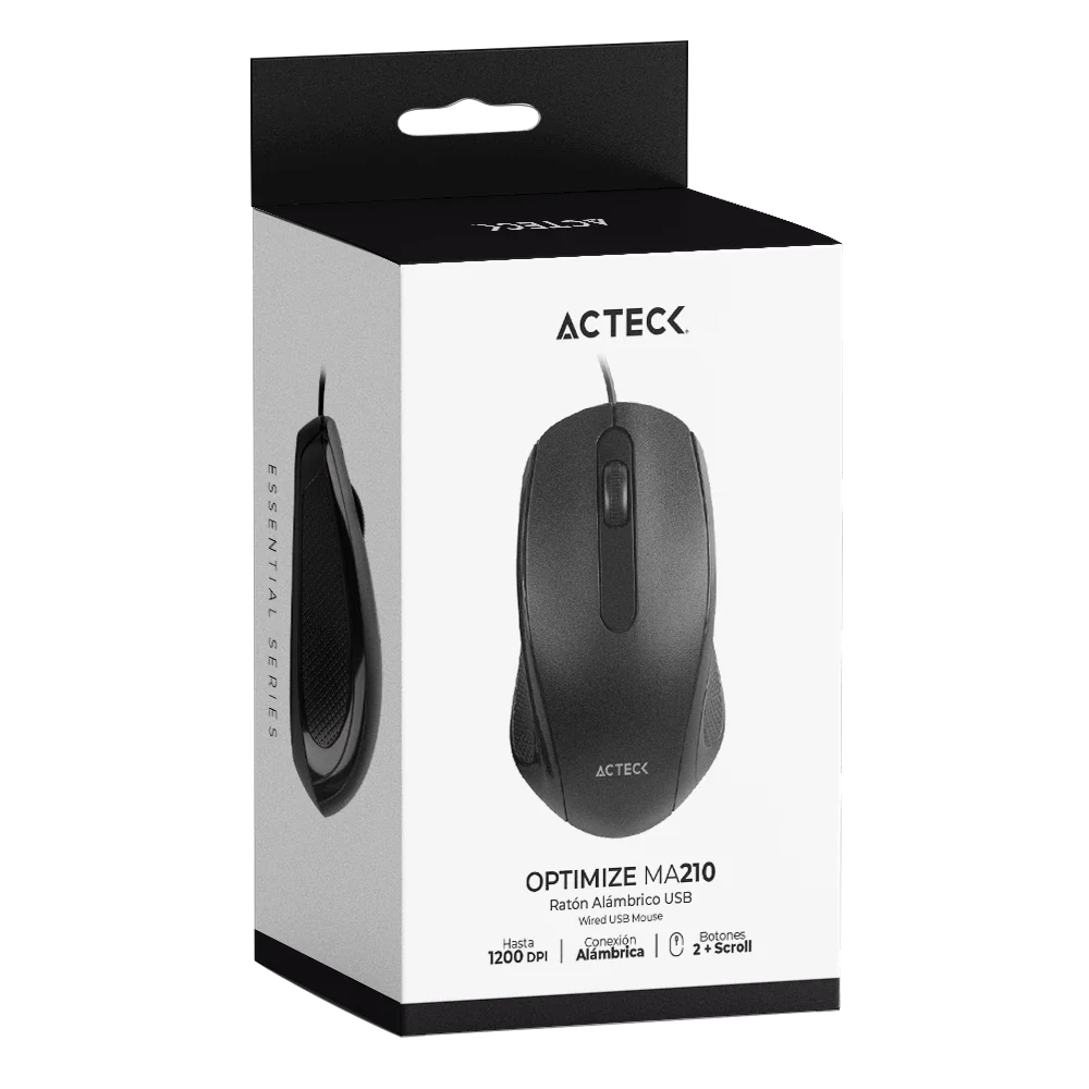 Mouse Estándar Alámbrico | Optimize MA210 | Negro