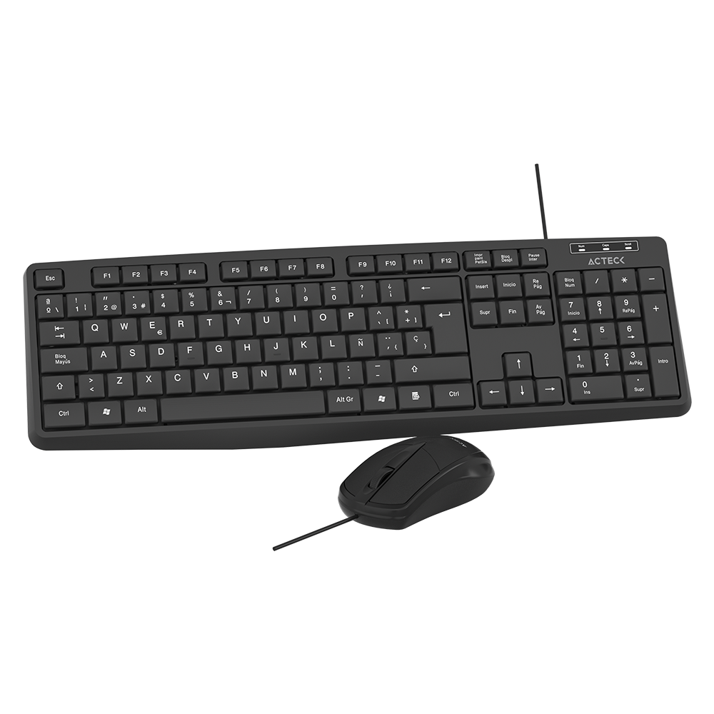 Combo 2 en 1 Alámbrico Teclado y Mouse | Creator MK210 | Negro