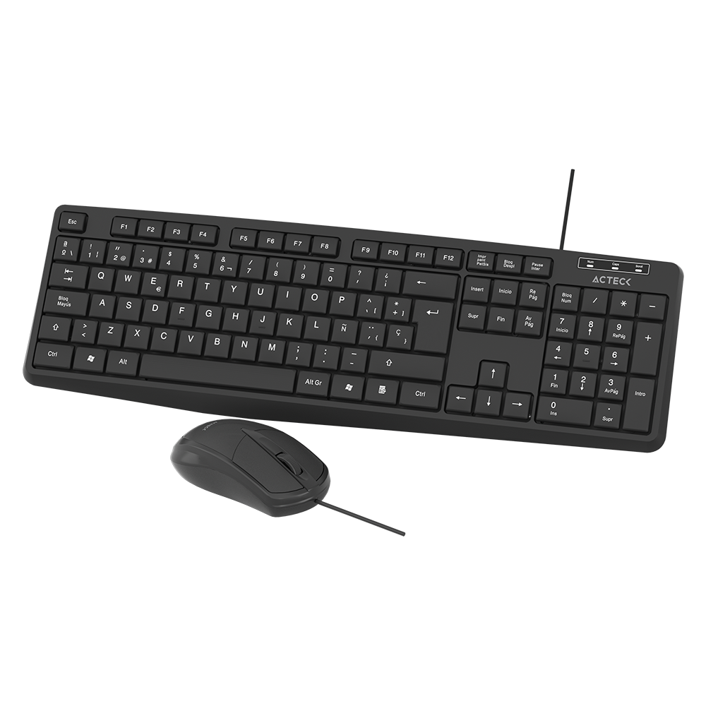 Combo 2 en 1 Alámbrico Teclado y Mouse | Creator MK210 | Negro