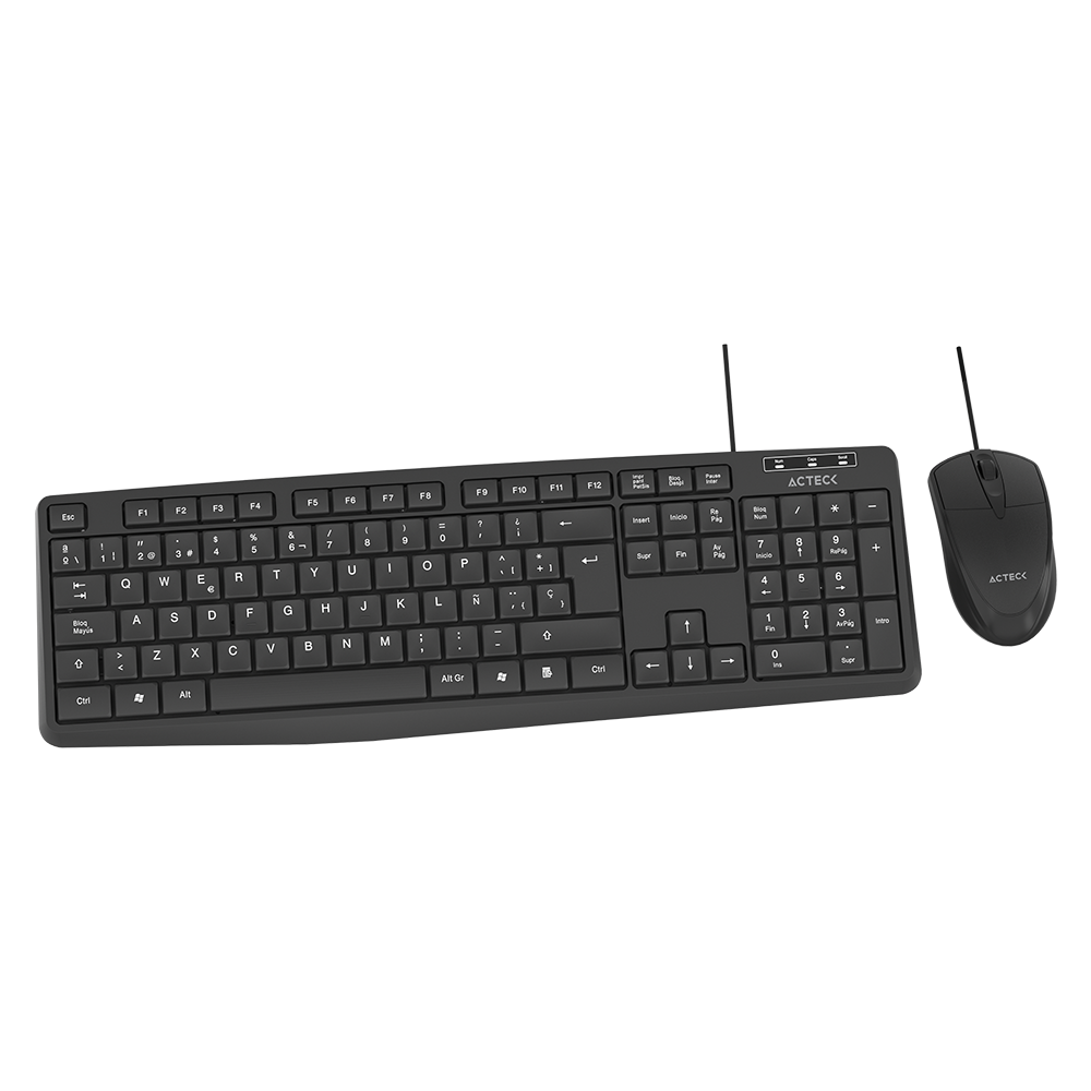 Combo 2 en 1 Alámbrico Teclado y Mouse | Creator MK210 | Negro