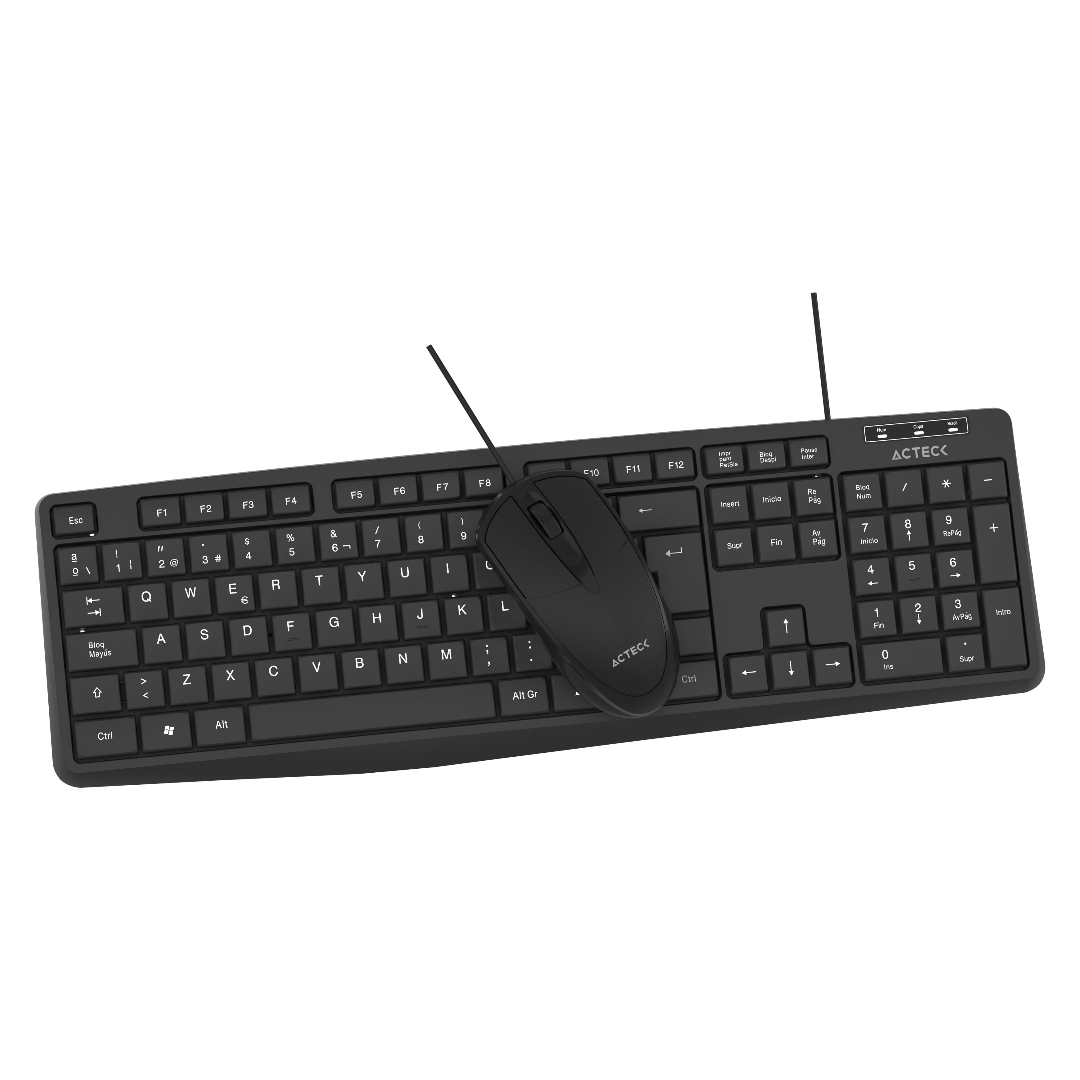 Combo 2 en 1 Alámbrico Teclado y Mouse | Creator MK210 | Negro