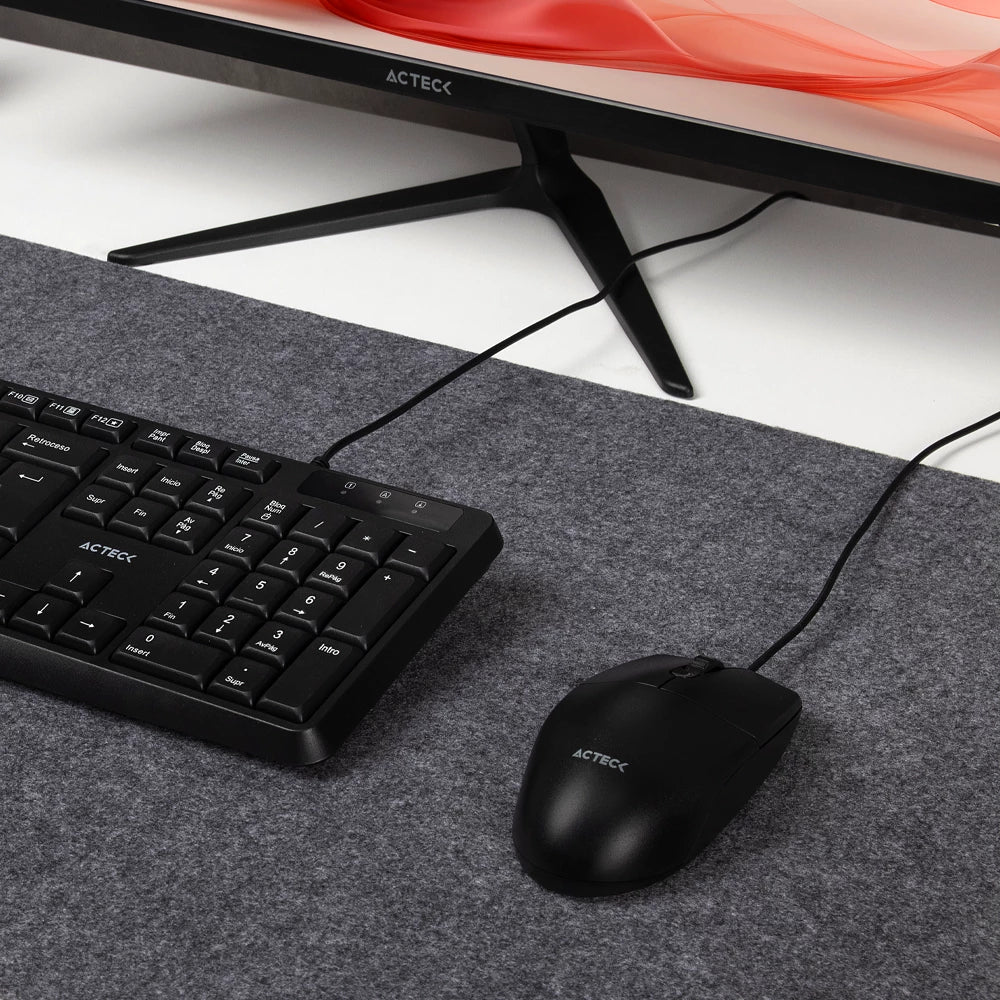 Combo 2 en 1 Alámbrico Teclado y Mouse | Creator MK210 | Negro