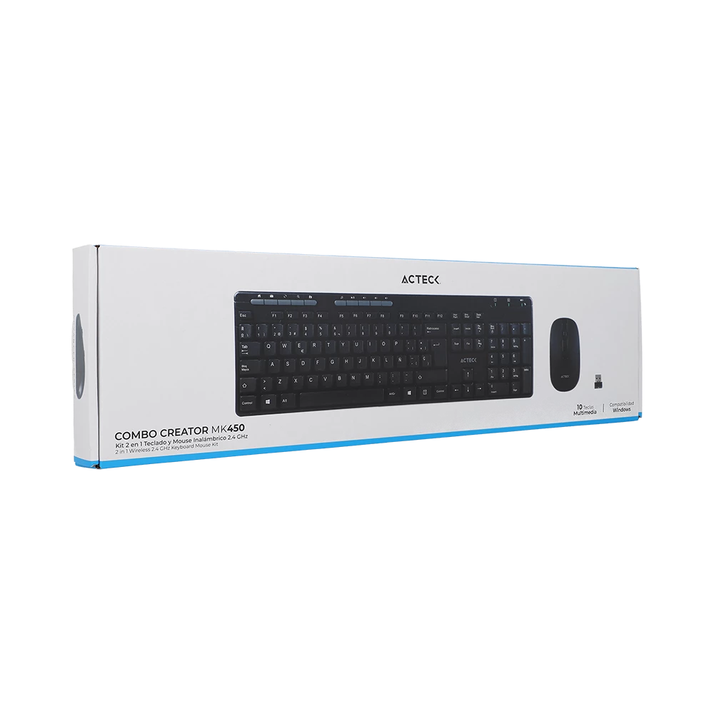 Combo 2 en 1 Inalambrico teclado y mouse | Creator MK450 | Negro