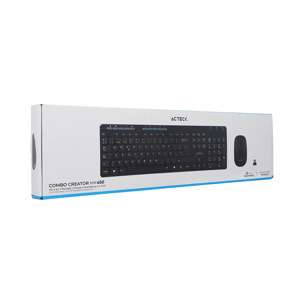 Combo 2 en 1 Inalambrico teclado y mouse | Creator MK450 | Negro