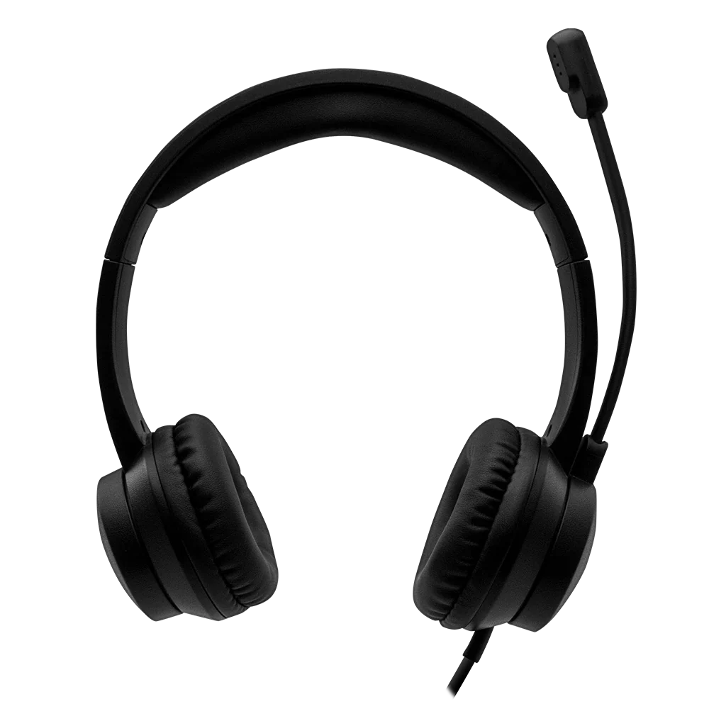 Audífonos On Ear para Call Center Mic Flexible | Discover HU430 | Negro