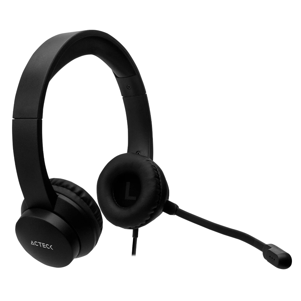 Audífonos On Ear para Call Center Mic Flexible | Discover HU430 | Negro