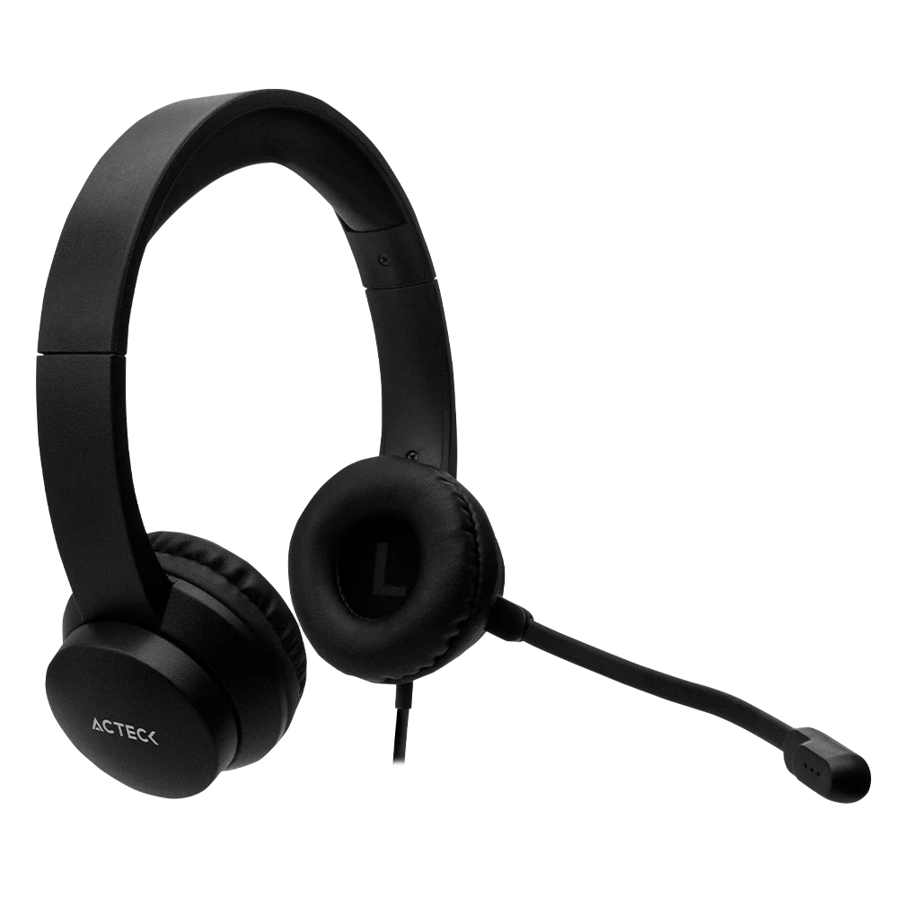 Audífonos On Ear para Call Center Mic Flexible | Discover HU430 | Negro
