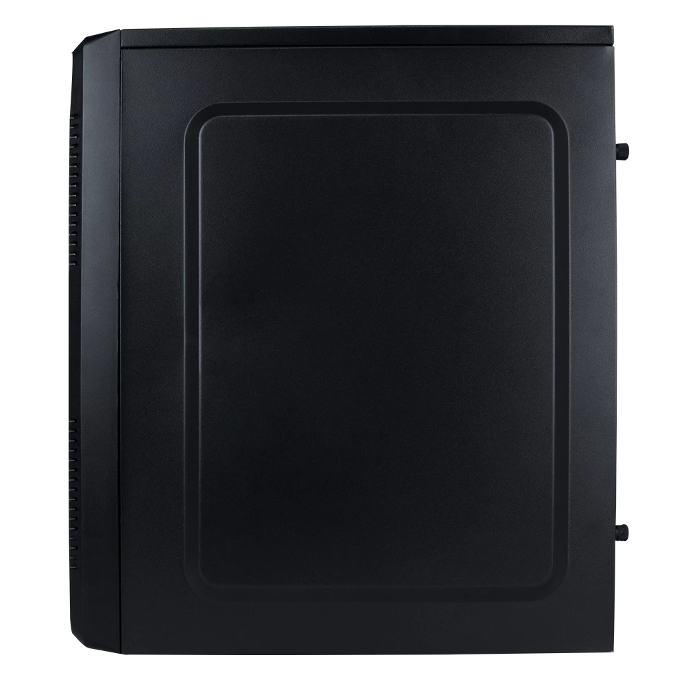 Gabinete Compacto Mini Torre | Kioto GC240 | Max MB M-ATX Fuente ATX 500 W | 1x USB 3.0 + 1x USB 2.0 + 1x Fan | Full Metálico + Frente Sólido | Negro