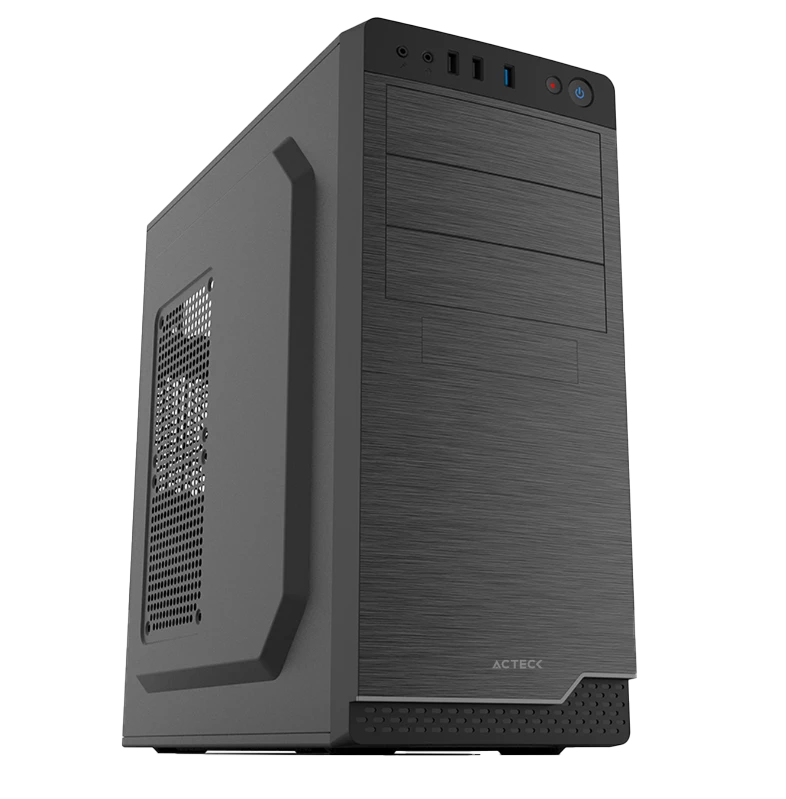 Gabinete Media Torre | Milan  GM470 / Max MB ATX Fuente ATX Plus 500w / 1xUSB 3.0 + 1xFan / Full Metalico + Frente Solido / Negro