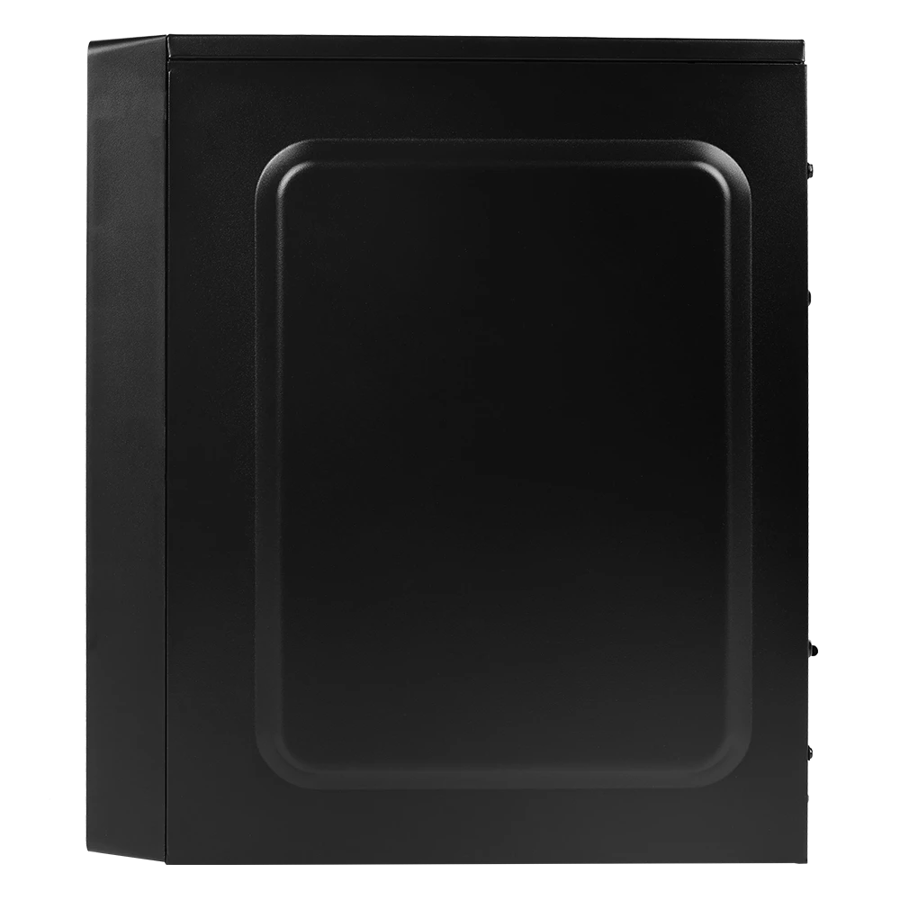 Gabinete Compacto Mini Torre | Kioto GC220 | Max MB M-ATX + Fuente ATX 500 W + 2x USB 2.0 + Panel Izq Acrilico + Frente Solido | Negro