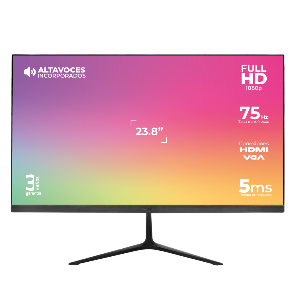 Monitor Plano 23.8" IPS | Captive Vivid SP240 | Negro