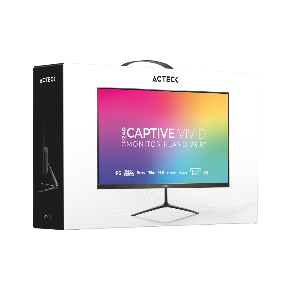 Monitor Plano 23.8" IPS | Captive Vivid SP240 | Negro