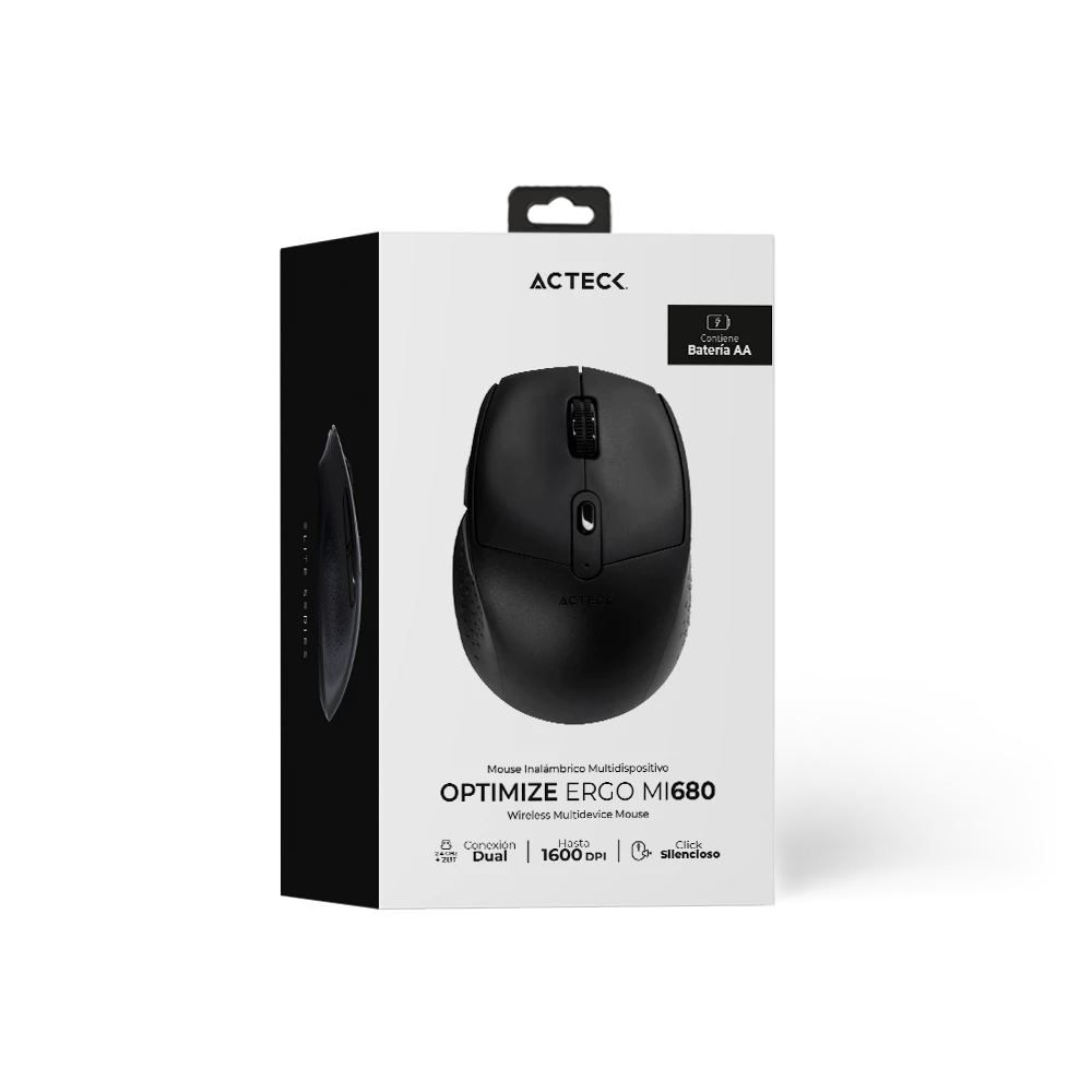 Mouse Multidispositivo Inalámbrico | Optimize Ergo MI680 | Negro