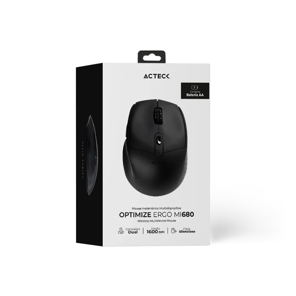 Mouse Multidispositivo Inalámbrico | Optimize Ergo MI680 | Negro