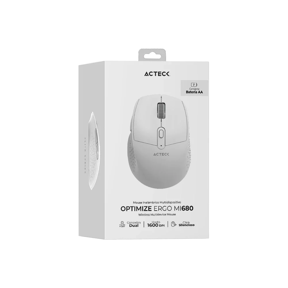 Mouse Multidispositivo Inalámbrico | Optimize Ergo MI680 | Blanco