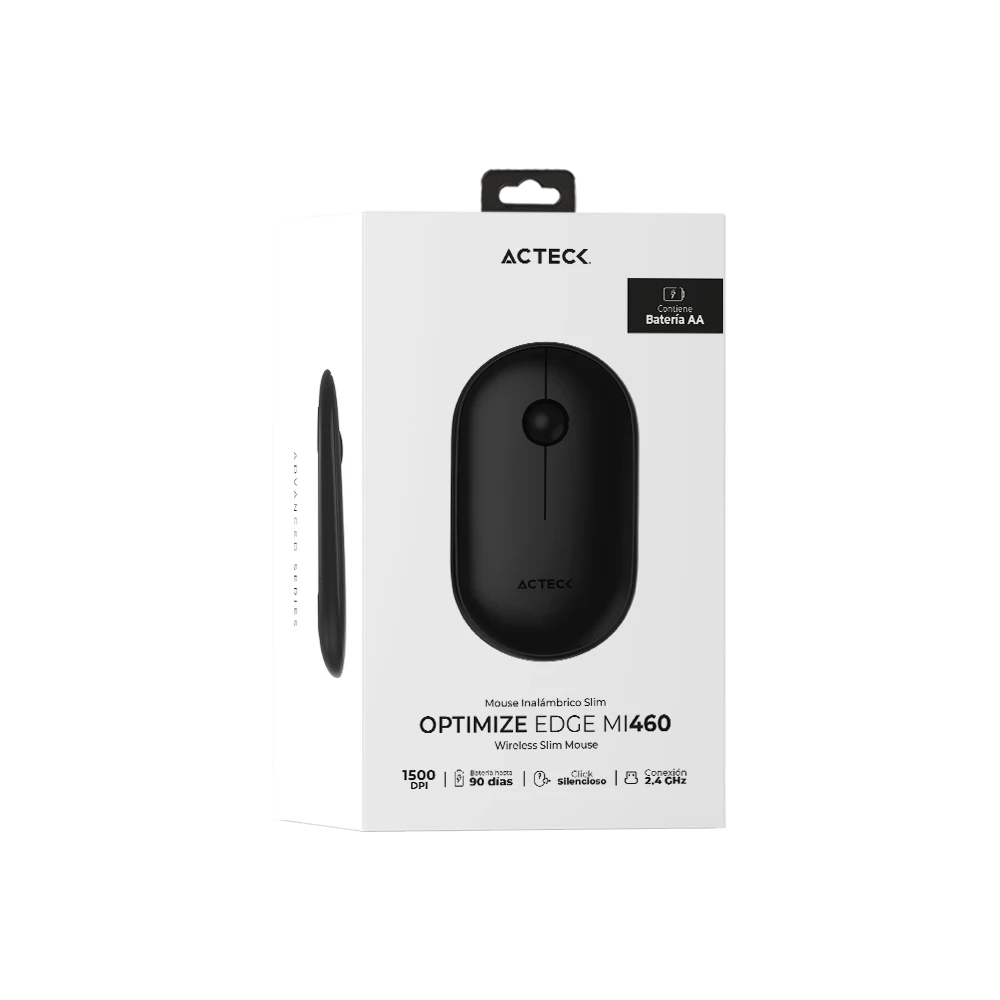Mouse Ultra Delgado Inalámbrico | Optimize Edge MI460 | Negro