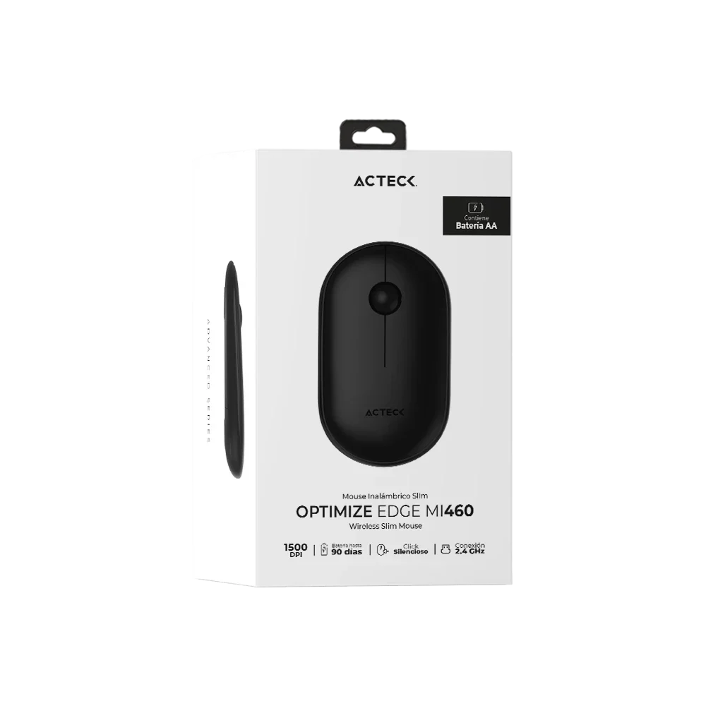Mouse Ultra Delgado Inalámbrico | Optimize Edge MI460 | Negro