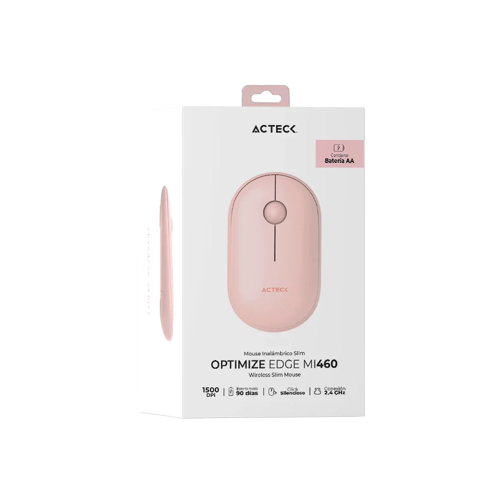 Mouse Ultra Delgado Inalámbrico | Optimize Edge MI460 | Rosa