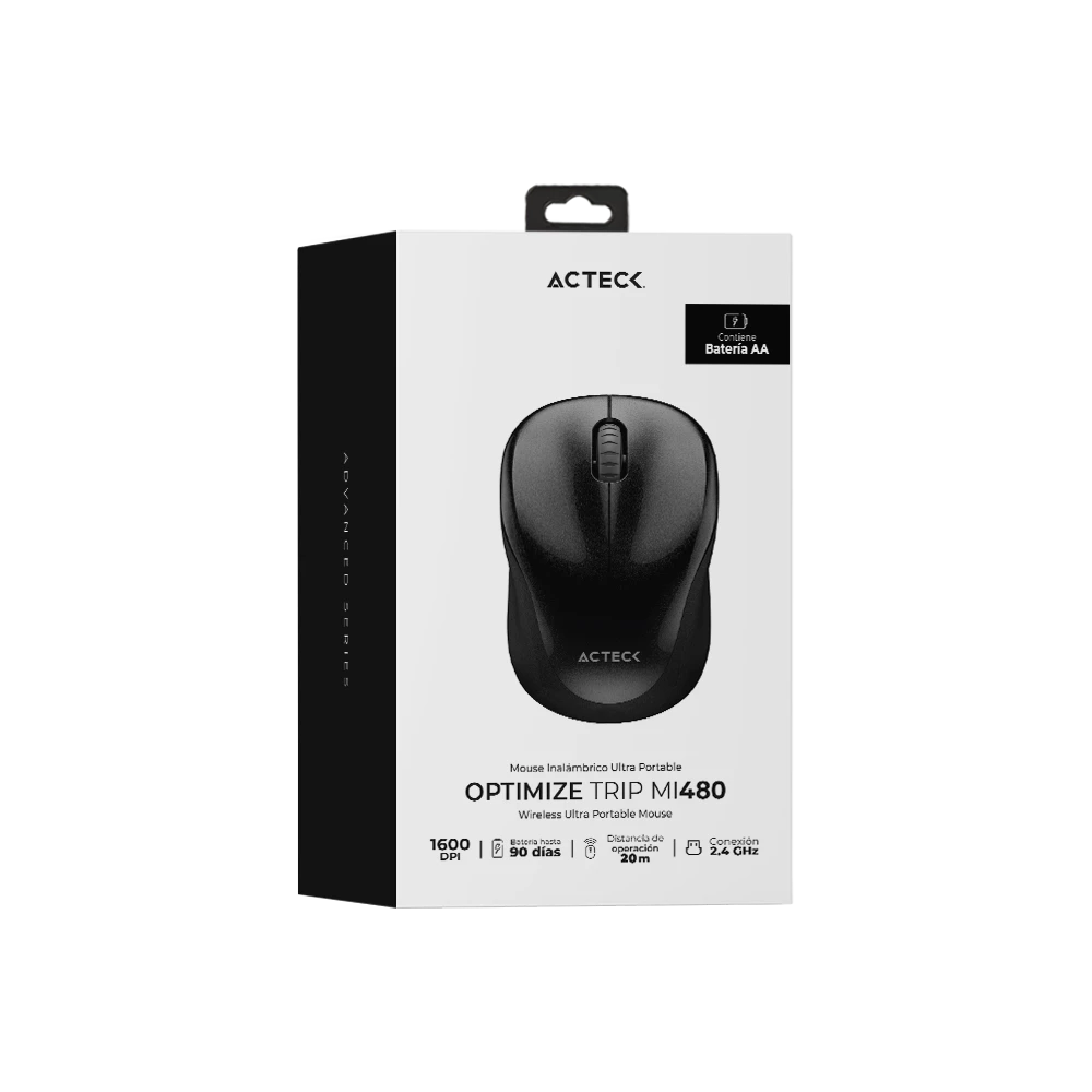 Mouse Ultra Portable Inalámbrico | Optimize Trip MI480 | Negro