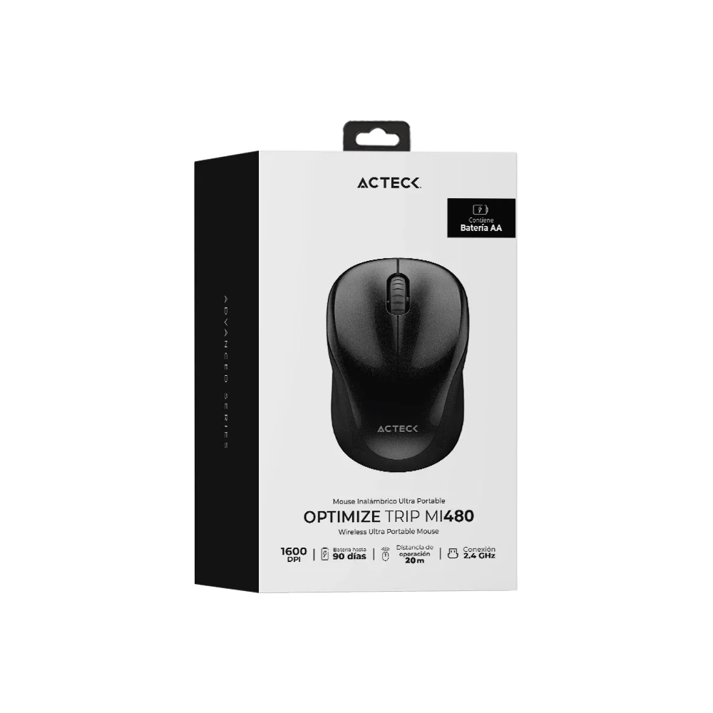 Mouse Ultra Portable Inalámbrico | Optimize Trip MI480 | Negro