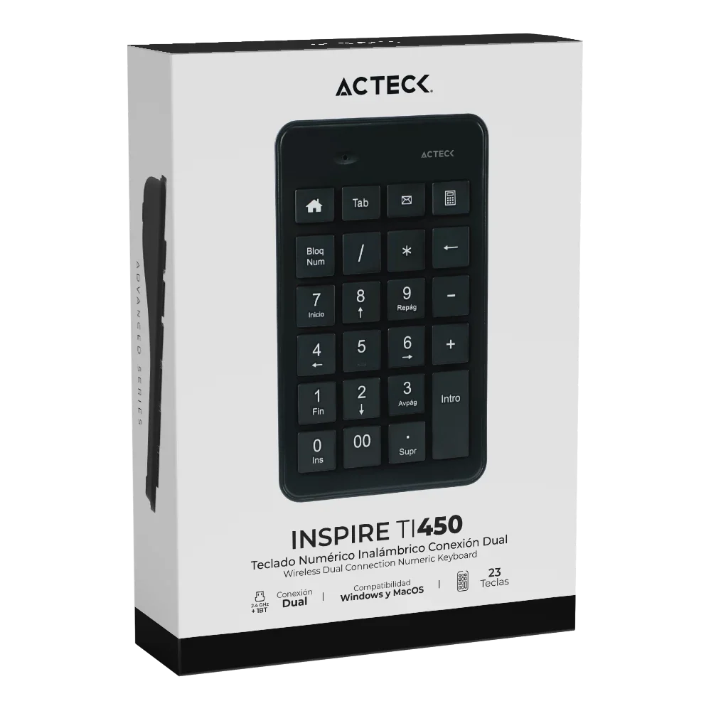 Teclado Numérico Multidispositivo | Inspire Pad TN450 | Negro