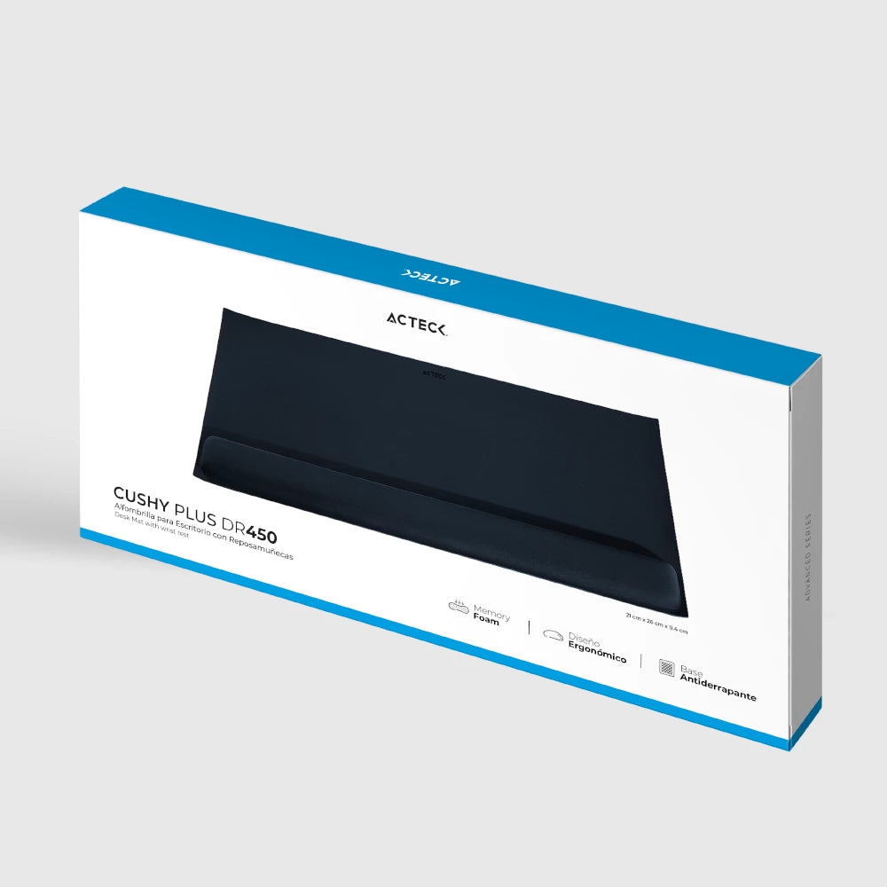 Alfombrilla para Escritorio con Reposamuñecas | Cushy Plus DR450 | Grafito