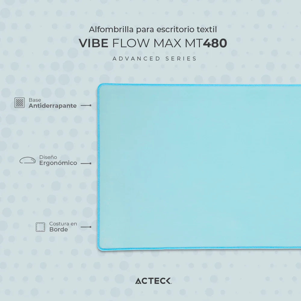 Alfombrilla para Escritorio | Vibe Flow Max MT480 | Azul Claro