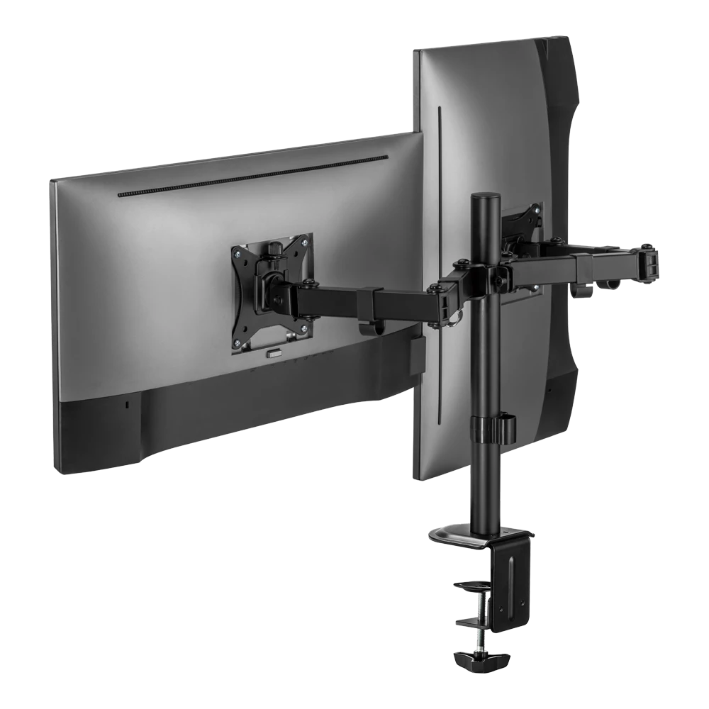 Soporte para Escritorio | Enforce Zone SM490 | Articulado para 2 Monitor + Soporte Vesa de 75x75mm / 100x100mm + Fijación C-Clamp