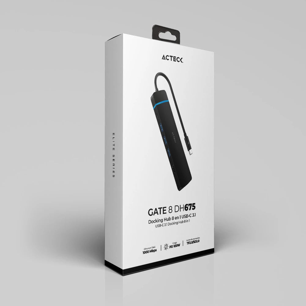 HUB USB C | Gate 8 DH675 | Negro