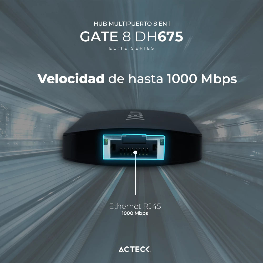 HUB USB C | Gate 8 DH675 | Negro
