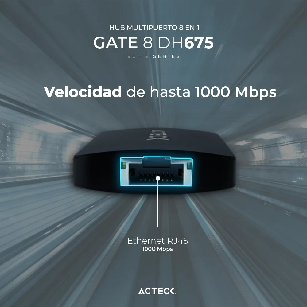 HUB USB C | Gate 8 DH675 | Negro