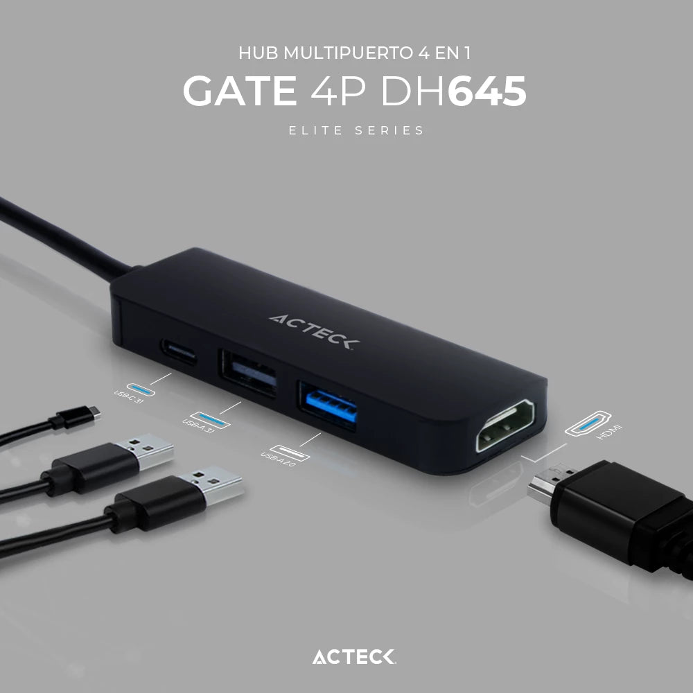 HUB USB C | Gate 5P DH645 | Negro