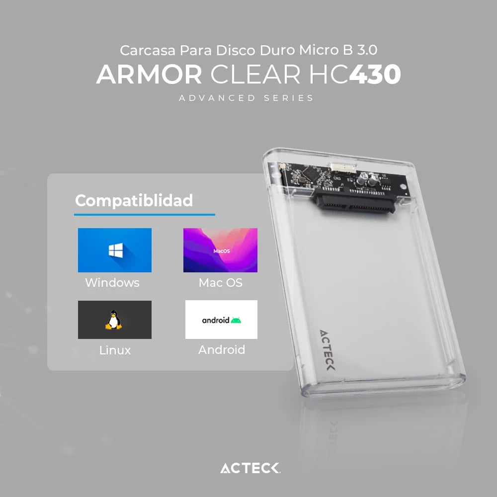 Enclosure HDD | Armor Clear HC430 | Transparente