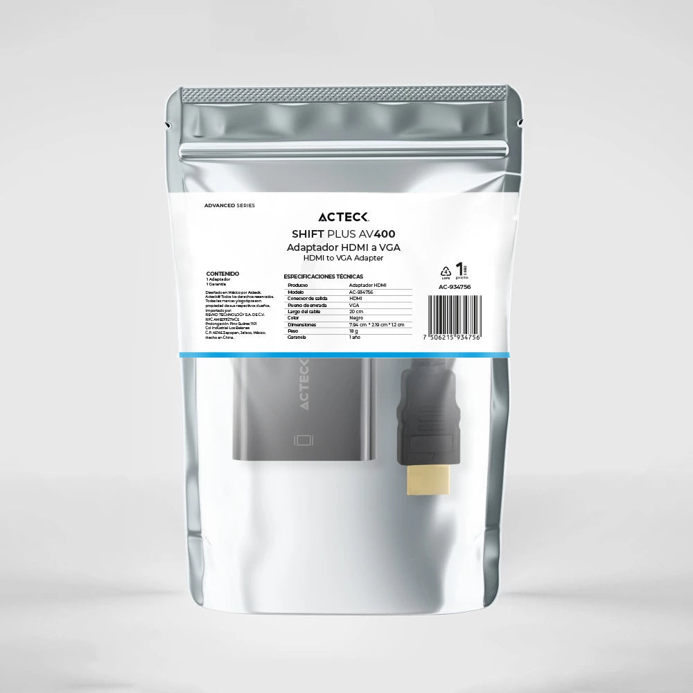 Adaptador HDMI a VGA | Shift Plus AV400 | Negro