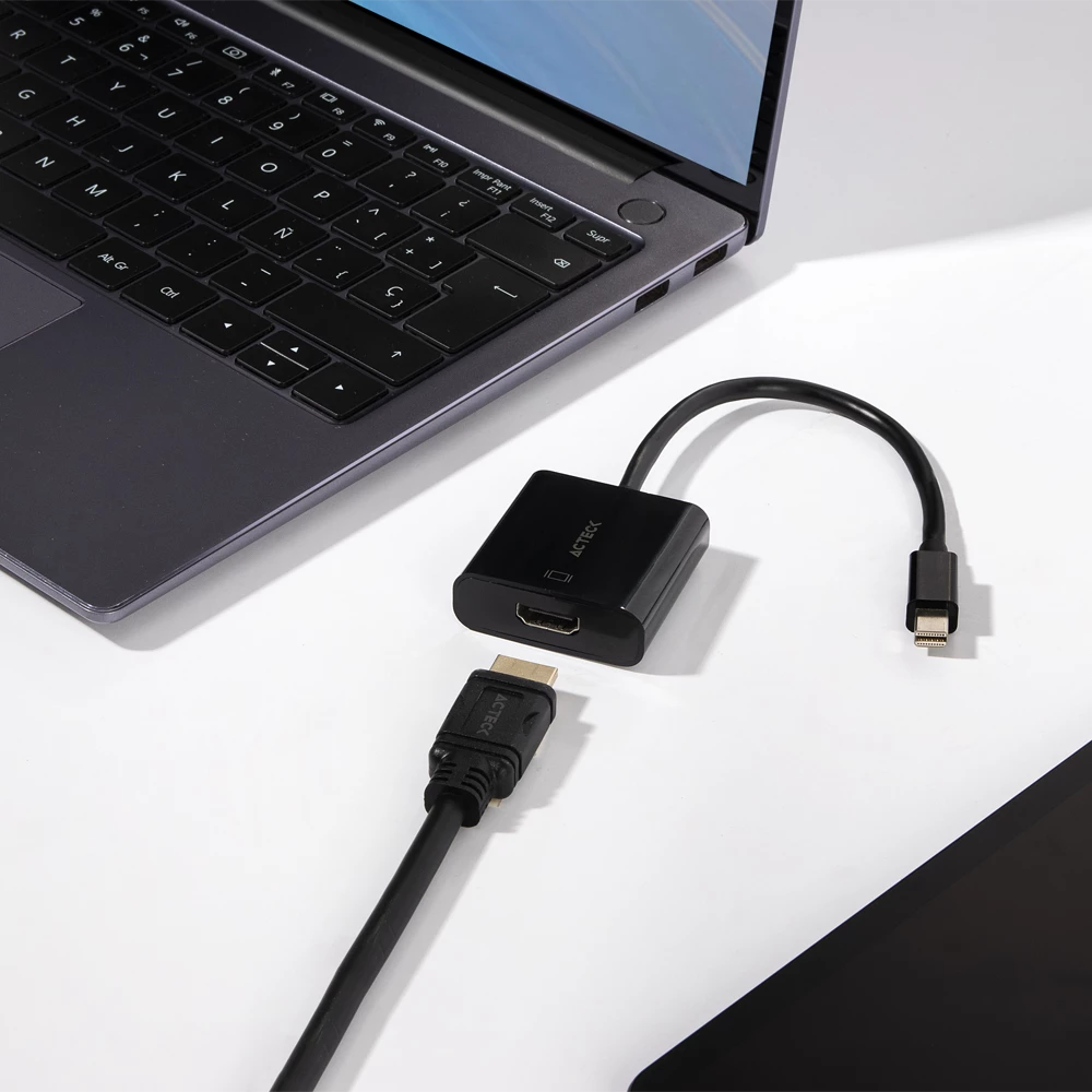 Adaptador Mini DisplayPort a HDMI |  Shift Plus AH430 | Para Video Hasta 4k Macho a Hembra | Advanced Series Negro