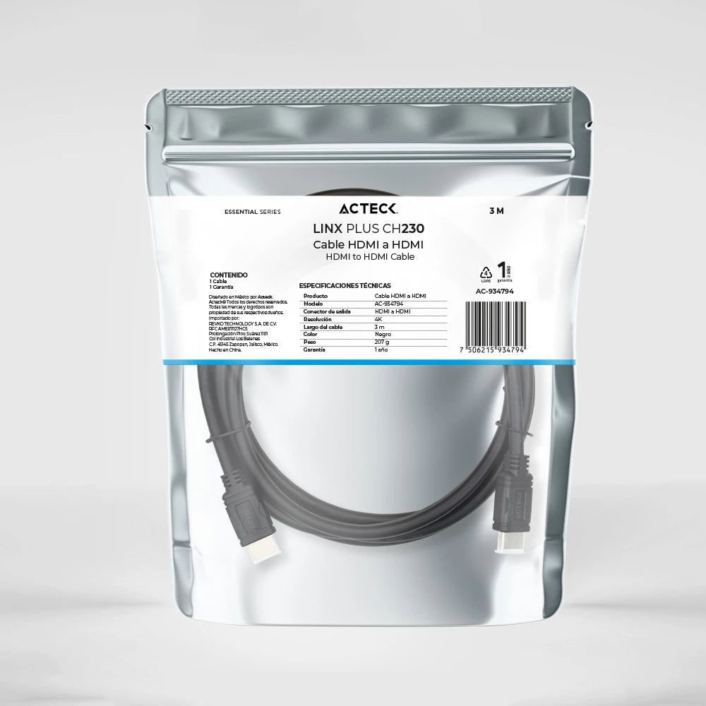 Cable HDMI a HDMI | Linx Plus 230 | Negro