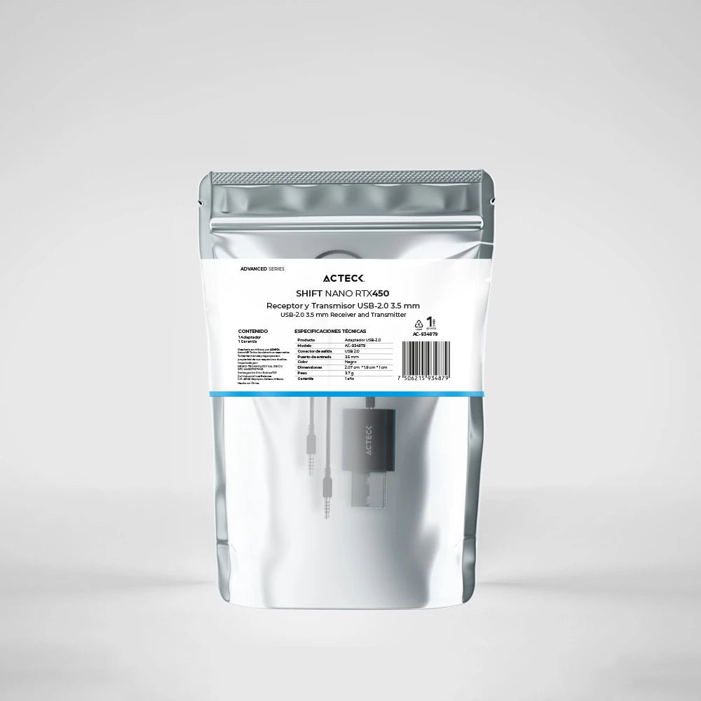 Adaptador Bluetooth USB A | Shift Nano RTX450 | Negro