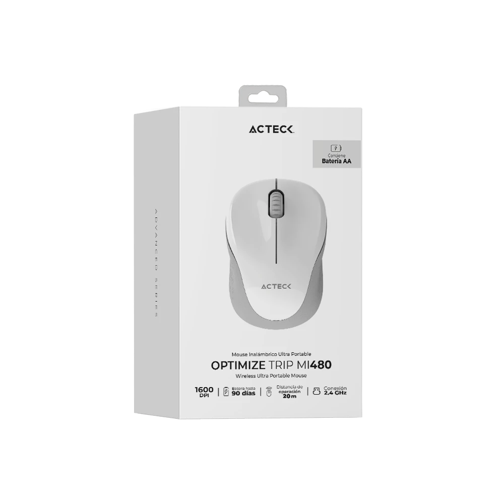 Mouse Ultra Portable Inalámbrico | Optimize Trip MI480 | Blanco
