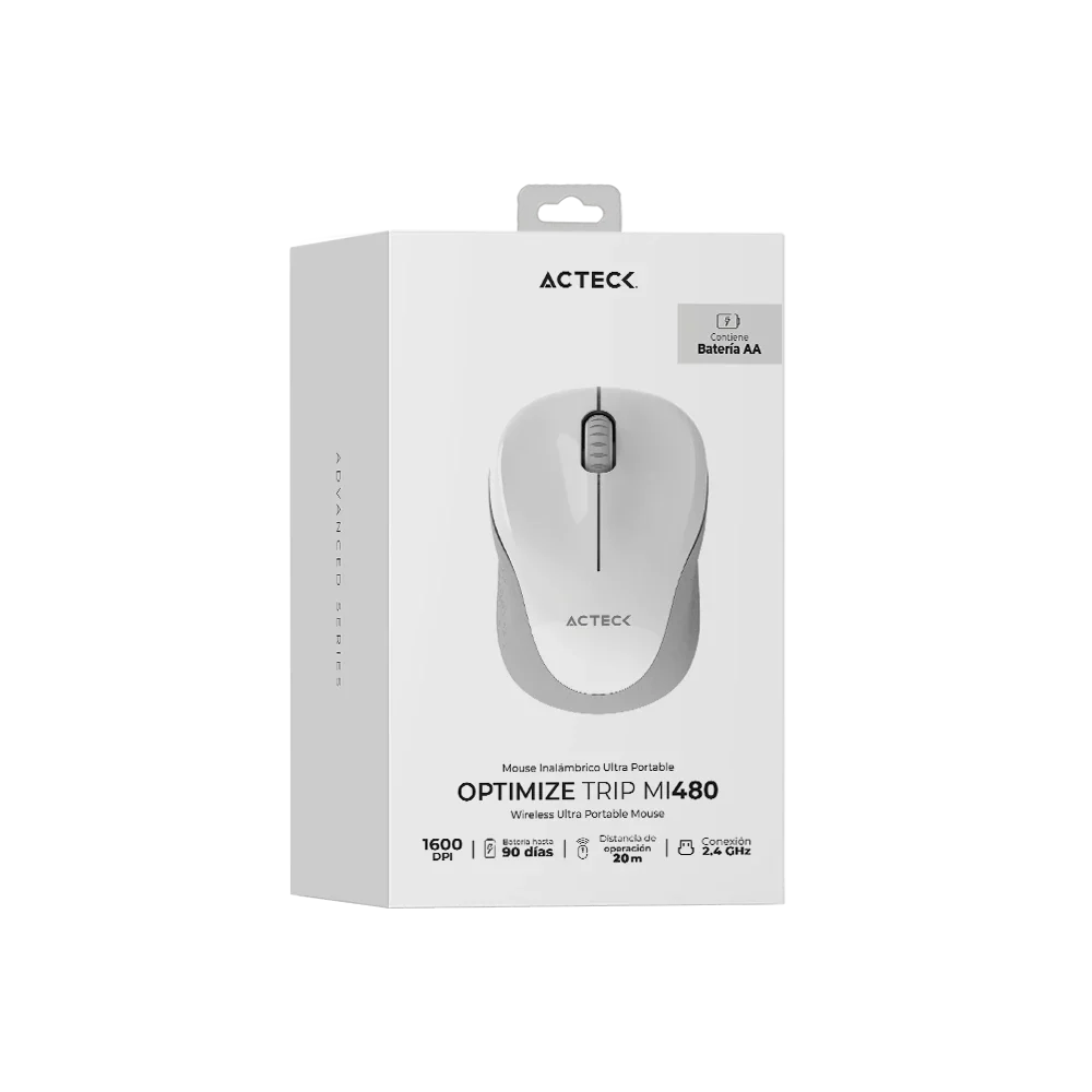 Mouse Ultra Portable Inalámbrico | Optimize Trip MI480 | Blanco