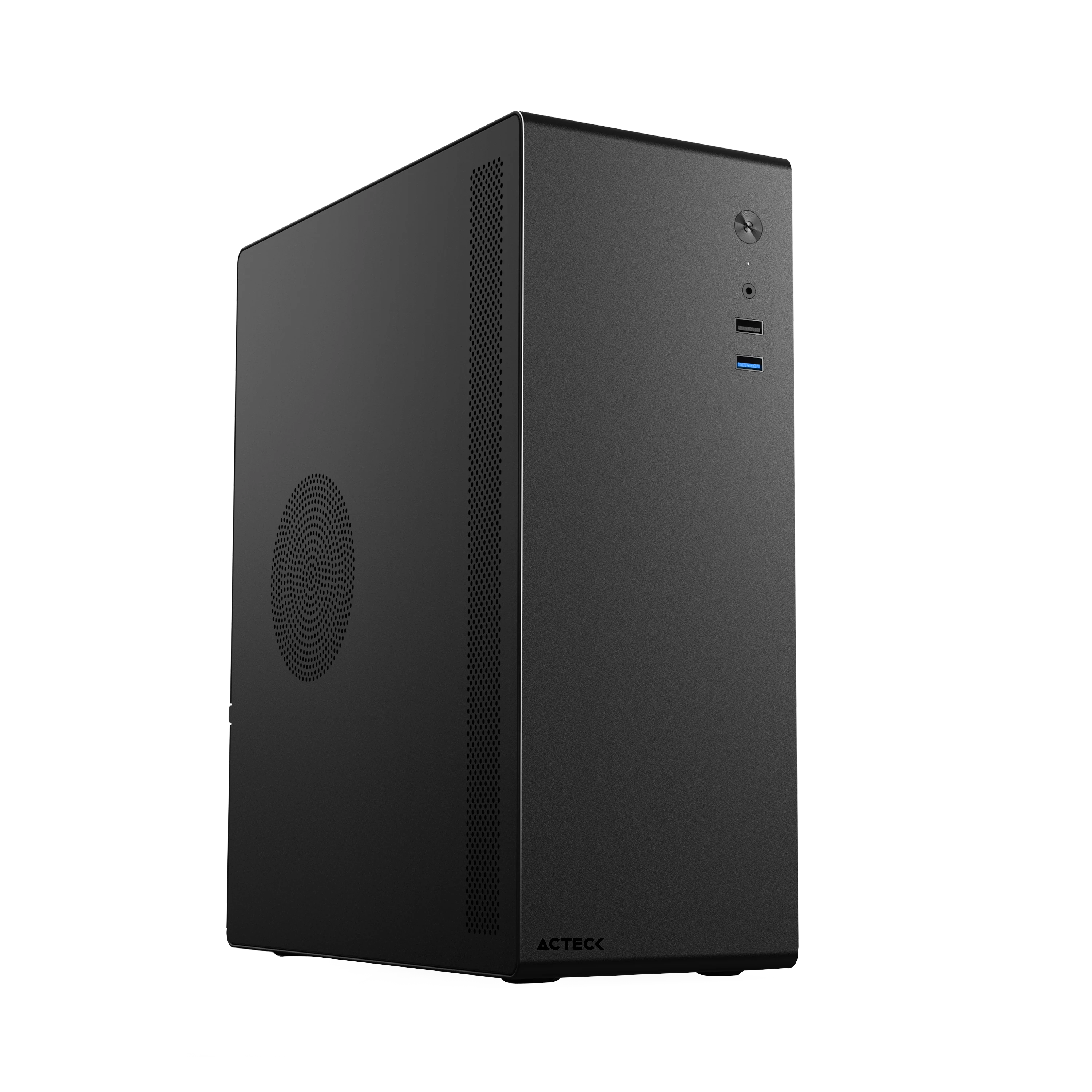 Gabinete Mini Torre | Neuss GI480 | Max MB M-ATX Fuente SFX 450 W | 1x USB 3.0 + 1x USB 2.0 + 1xFan | Full Metálico + Frente Sólido | Negro