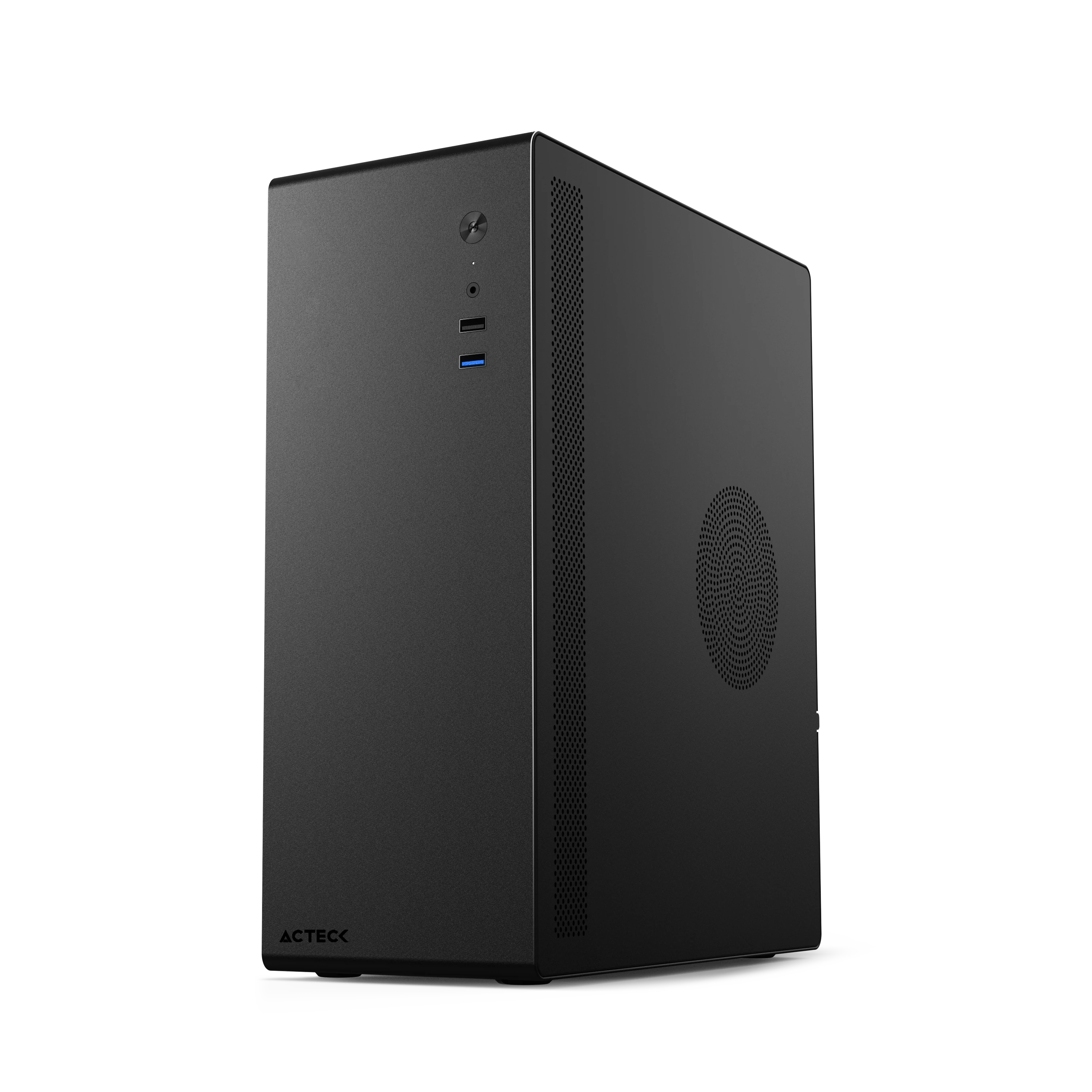 Gabinete Mini Torre | Neuss GI480 | Max MB M-ATX Fuente SFX 450 W | 1x USB 3.0 + 1x USB 2.0 + 1xFan | Full Metálico + Frente Sólido | Negro