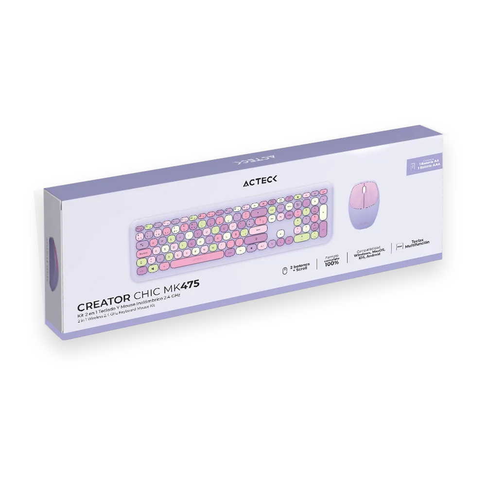 Combo 2 en 1 Inalámbrico | Creator Chic Colors MK475 | Morado