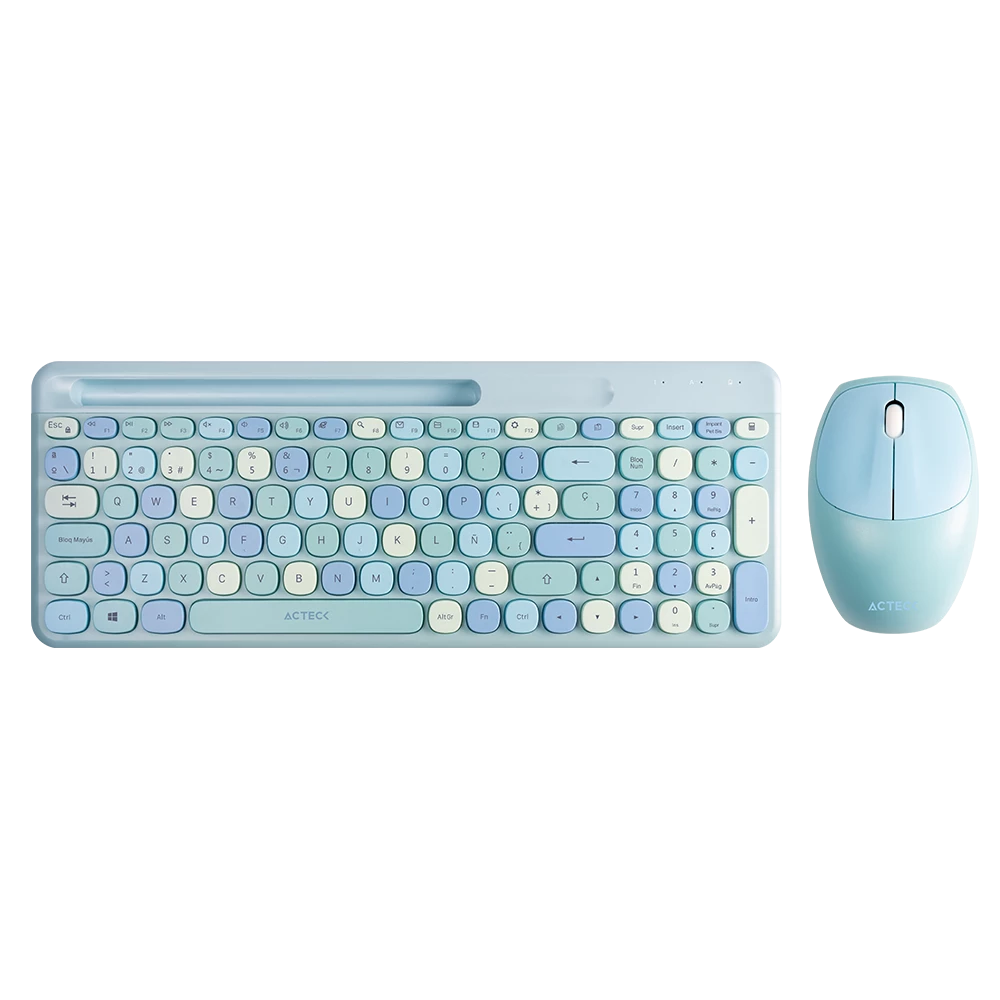 Combo 2 en 1 teclado y mouse Inalámbrico | Creator Chic Colors MK470 | Azul