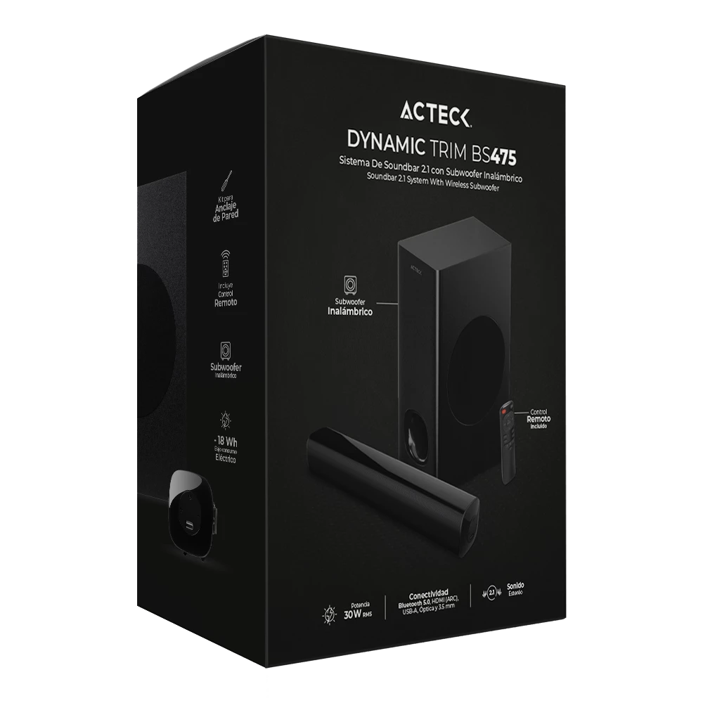 Barra de Sonido para Computo y TV | Dynamic Trim BS475 | Negro