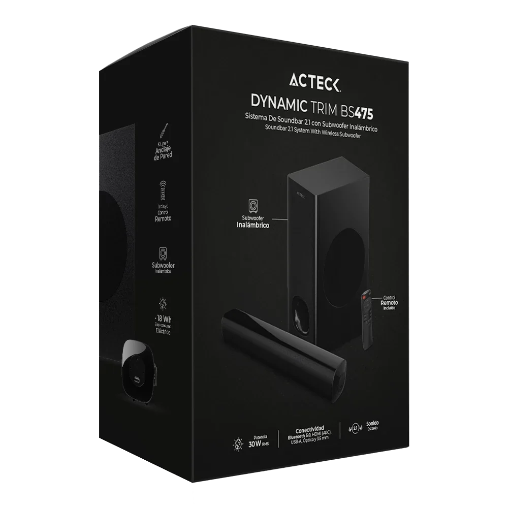 Barra de Sonido para Computo y TV | Dynamic Trim BS475 | Negro
