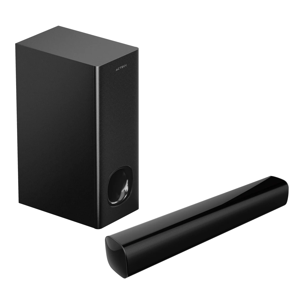 Barra de Sonido para Computo y TV | Dynamic Trim BS475 | Subwoofer Inalambrico 40 cm Bluetooth + HDMI + Óptico + 60W + Alimentación 110v | Advanced Series Negro