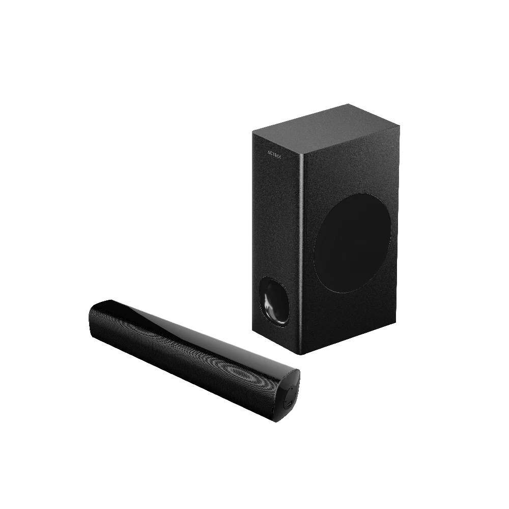 Barra de Sonido para Computo y TV | Dynamic Trim BS475 | Subwoofer Inalambrico 40 cm Bluetooth + HDMI + Óptico + 60W + Alimentación 110v | Advanced Series Negro